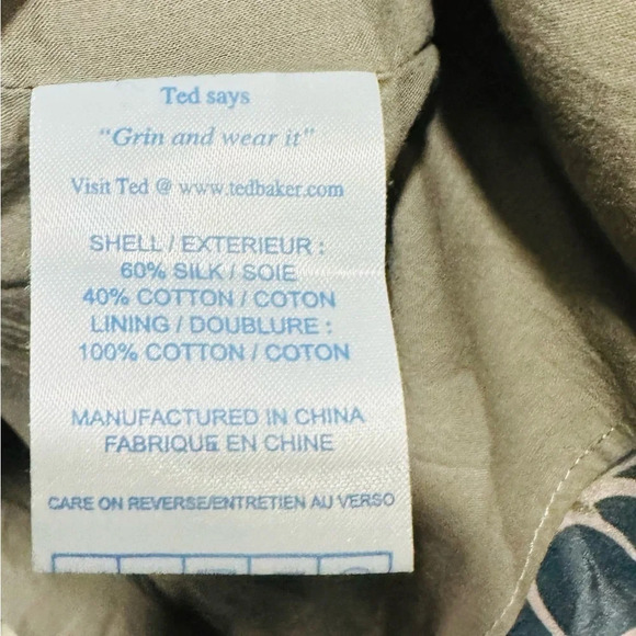 Ted Baker silk convertible dress halter cotton strapless wrap brown holidays US8 - Picture 5 of 8